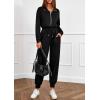 imagePRETTYGARDEN Long Sleeve Jumpsuits for Women Casual 2025 Fall Fashion Zip Up Pant Rompers One Piece Sweatsuits Travel OutfitsBlack