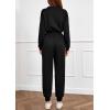 imagePRETTYGARDEN Long Sleeve Jumpsuits for Women Casual 2025 Fall Fashion Zip Up Pant Rompers One Piece Sweatsuits Travel OutfitsBlack