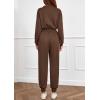 imagePRETTYGARDEN Long Sleeve Jumpsuits for Women Casual 2025 Fall Fashion Zip Up Pant Rompers One Piece Sweatsuits Travel OutfitsBrown