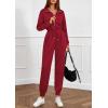 imagePRETTYGARDEN Long Sleeve Jumpsuits for Women Casual 2025 Fall Fashion Zip Up Pant Rompers One Piece Sweatsuits Travel OutfitsBurgundy