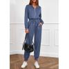 imagePRETTYGARDEN Long Sleeve Jumpsuits for Women Casual 2025 Fall Fashion Zip Up Pant Rompers One Piece Sweatsuits Travel OutfitsDusty Blue