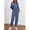 imagePRETTYGARDEN Long Sleeve Jumpsuits for Women Casual 2025 Fall Fashion Zip Up Pant Rompers One Piece Sweatsuits Travel OutfitsDusty Blue