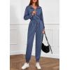 imagePRETTYGARDEN Long Sleeve Jumpsuits for Women Casual 2025 Fall Fashion Zip Up Pant Rompers One Piece Sweatsuits Travel OutfitsDusty Blue