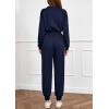 imagePRETTYGARDEN Long Sleeve Jumpsuits for Women Casual 2025 Fall Fashion Zip Up Pant Rompers One Piece Sweatsuits Travel OutfitsNavy Blue
