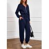 imagePRETTYGARDEN Long Sleeve Jumpsuits for Women Casual 2025 Fall Fashion Zip Up Pant Rompers One Piece Sweatsuits Travel OutfitsNavy Blue