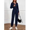 imagePRETTYGARDEN Long Sleeve Jumpsuits for Women Casual 2025 Fall Fashion Zip Up Pant Rompers One Piece Sweatsuits Travel OutfitsNavy Blue