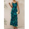imagePRETTYGARDEN Maxi Dresses for Women 2025 Summer Tiered Floral Beach Sundress Spaghetti Strap Wedding Guest Long DressFloral Lake Blue