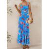 imagePRETTYGARDEN Maxi Dresses for Women 2025 Summer Tiered Floral Beach Sundress Spaghetti Strap Wedding Guest Long DressFloral Light Blue
