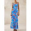imagePRETTYGARDEN Maxi Dresses for Women 2025 Summer Tiered Floral Beach Sundress Spaghetti Strap Wedding Guest Long DressFloral Light Blue