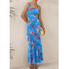 imagePRETTYGARDEN Maxi Dresses for Women 2025 Summer Tiered Floral Beach Sundress Spaghetti Strap Wedding Guest Long DressFloral Light Blue