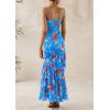 imagePRETTYGARDEN Maxi Dresses for Women 2025 Summer Tiered Floral Beach Sundress Spaghetti Strap Wedding Guest Long DressFloral Light Blue