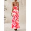 imagePRETTYGARDEN Maxi Dresses for Women 2025 Summer Tiered Floral Beach Sundress Spaghetti Strap Wedding Guest Long DressFloral Pink Red