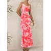 imagePRETTYGARDEN Maxi Dresses for Women 2025 Summer Tiered Floral Beach Sundress Spaghetti Strap Wedding Guest Long DressFloral Pink Red