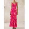imagePRETTYGARDEN Maxi Dresses for Women 2025 Summer Tiered Floral Beach Sundress Spaghetti Strap Wedding Guest Long DressFloral Rose Red