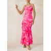 imagePRETTYGARDEN Maxi Dresses for Women 2025 Summer Tiered Floral Beach Sundress Spaghetti Strap Wedding Guest Long DressPrint Pink