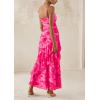 imagePRETTYGARDEN Maxi Dresses for Women 2025 Summer Tiered Floral Beach Sundress Spaghetti Strap Wedding Guest Long DressPrint Pink