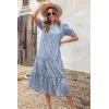 imagePRETTYGARDEN Summer Dresses for Women 2025 Casual Floral Boho Midi Sun Dress Puff Short Sleeve Flowy Beach Vacation SundressBlue