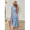imagePRETTYGARDEN Summer Dresses for Women 2025 Casual Floral Boho Midi Sun Dress Puff Short Sleeve Flowy Beach Vacation SundressBlue