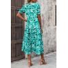 imagePRETTYGARDEN Summer Dresses for Women 2025 Casual Floral Boho Midi Sun Dress Puff Short Sleeve Flowy Beach Vacation SundressFloral Green