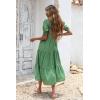 imagePRETTYGARDEN Summer Dresses for Women 2025 Casual Floral Boho Midi Sun Dress Puff Short Sleeve Flowy Beach Vacation SundressGreen