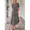 imagePRETTYGARDEN Summer Dresses for Women 2025 Casual Floral Boho Midi Sun Dress Puff Short Sleeve Flowy Beach Vacation SundressNavy Floral
