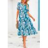 imagePRETTYGARDEN Summer Dresses for Women 2025 Casual Floral Boho Midi Sun Dress Puff Short Sleeve Flowy Beach Vacation SundressPrint Blue