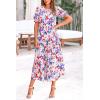 imagePRETTYGARDEN Summer Dresses for Women 2025 Casual Floral Boho Midi Sun Dress Puff Short Sleeve Flowy Beach Vacation SundressPrint Multicolored