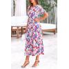 imagePRETTYGARDEN Summer Dresses for Women 2025 Casual Floral Boho Midi Sun Dress Puff Short Sleeve Flowy Beach Vacation SundressPrint Multicolored