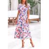 imagePRETTYGARDEN Summer Dresses for Women 2025 Casual Floral Boho Midi Sun Dress Puff Short Sleeve Flowy Beach Vacation SundressPrint Multicolored