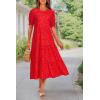 imagePRETTYGARDEN Summer Dresses for Women 2025 Casual Floral Boho Midi Sun Dress Puff Short Sleeve Flowy Beach Vacation SundressPrint Red