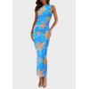 imagePRETTYGARDEN Wedding Guest Dresses for Women 2025 Summer Spring Floral Bodycon Sleeveless Mesh Maxi Long DressFloral Blue