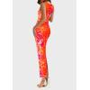 imagePRETTYGARDEN Wedding Guest Dresses for Women 2025 Summer Spring Floral Bodycon Sleeveless Mesh Maxi Long DressFloral Orange