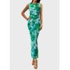 imagePRETTYGARDEN Wedding Guest Dresses for Women 2025 Summer Spring Floral Bodycon Sleeveless Mesh Maxi Long DressGreen Floral