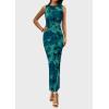 imagePRETTYGARDEN Wedding Guest Dresses for Women 2025 Summer Spring Floral Bodycon Sleeveless Mesh Maxi Long DressLake Blue Floral
