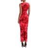 imagePRETTYGARDEN Wedding Guest Dresses for Women 2025 Summer Spring Floral Bodycon Sleeveless Mesh Maxi Long DressRed Floral