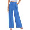imagePRETTYGARDEN Wide Leg Pants for Women Trendy 2025 Fall High Waisted Business Casual Outfits Work Pant TrousersBlue