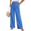 imagePRETTYGARDEN Wide Leg Pants for Women Trendy 2025 Fall High Waisted Business Casual Outfits Work Pant TrousersBlue