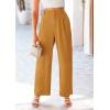 imagePRETTYGARDEN Wide Leg Pants for Women Trendy 2025 Fall High Waisted Business Casual Outfits Work Pant TrousersBrown Yellow