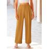 imagePRETTYGARDEN Wide Leg Pants for Women Trendy 2025 Fall High Waisted Business Casual Outfits Work Pant TrousersBrown Yellow