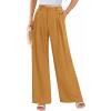 imagePRETTYGARDEN Wide Leg Pants for Women Trendy 2025 Fall High Waisted Business Casual Outfits Work Pant TrousersBrown Yellow