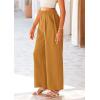 imagePRETTYGARDEN Wide Leg Pants for Women Trendy 2025 Fall High Waisted Business Casual Outfits Work Pant TrousersBrown Yellow
