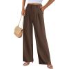 imagePRETTYGARDEN Wide Leg Pants for Women Trendy 2025 Fall High Waisted Business Casual Outfits Work Pant TrousersCoffee