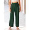 imagePRETTYGARDEN Wide Leg Pants for Women Trendy 2025 Fall High Waisted Business Casual Outfits Work Pant TrousersDark Green