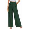 imagePRETTYGARDEN Wide Leg Pants for Women Trendy 2025 Fall High Waisted Business Casual Outfits Work Pant TrousersDark Green