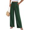 imagePRETTYGARDEN Wide Leg Pants for Women Trendy 2025 Fall High Waisted Business Casual Outfits Work Pant TrousersDark Green