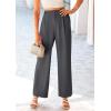 imagePRETTYGARDEN Wide Leg Pants for Women Trendy 2025 Fall High Waisted Business Casual Outfits Work Pant TrousersDark Grey