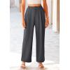 imagePRETTYGARDEN Wide Leg Pants for Women Trendy 2025 Fall High Waisted Business Casual Outfits Work Pant TrousersDark Grey