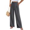 imagePRETTYGARDEN Wide Leg Pants for Women Trendy 2025 Fall High Waisted Business Casual Outfits Work Pant TrousersDark Grey