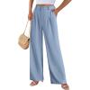 imagePRETTYGARDEN Wide Leg Pants for Women Trendy 2025 Fall High Waisted Business Casual Outfits Work Pant TrousersGrey Blue
