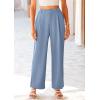 imagePRETTYGARDEN Wide Leg Pants for Women Trendy 2025 Fall High Waisted Business Casual Outfits Work Pant TrousersGrey Blue